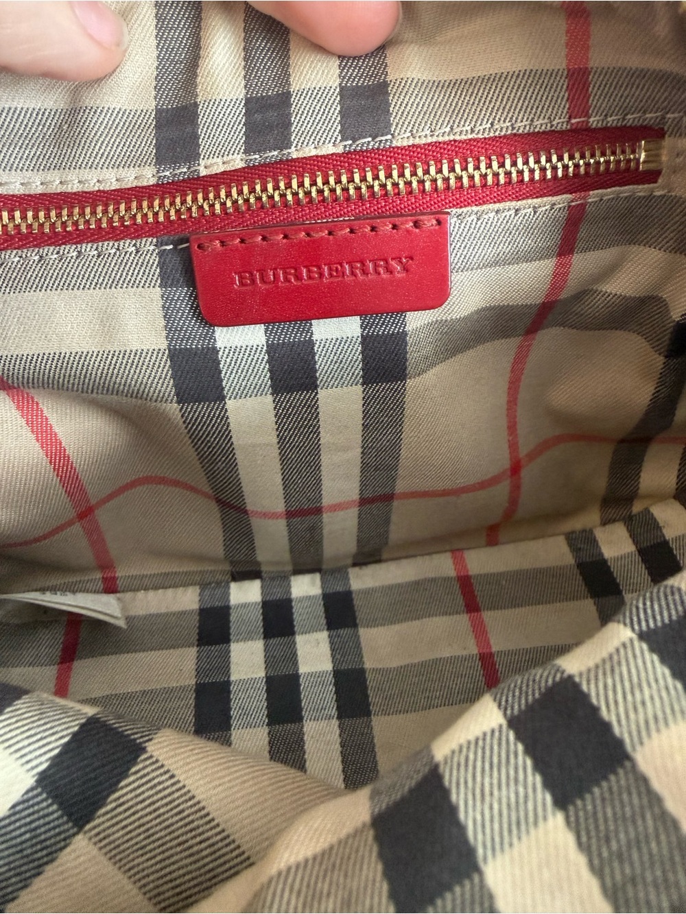 Burberry Red Pebbled Leather Dome Crossbody Bag with Gold Hardware - Picture 13 of 13